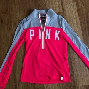 Pink and grey reflective quarter zip
